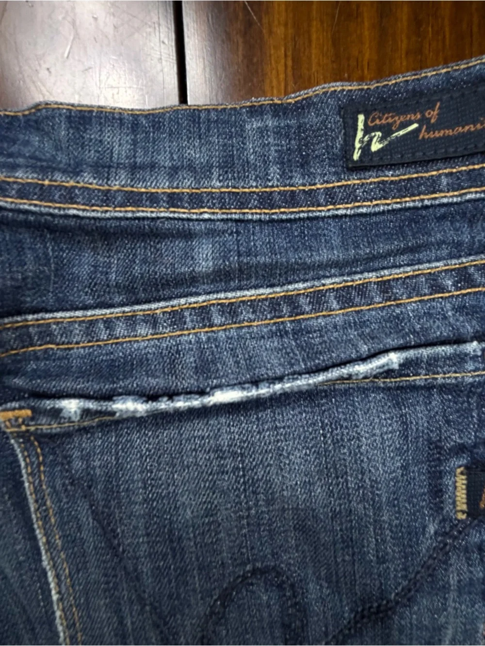 Citizens Of Humanity Dark Blue Rolled Cuff Denim Shorts